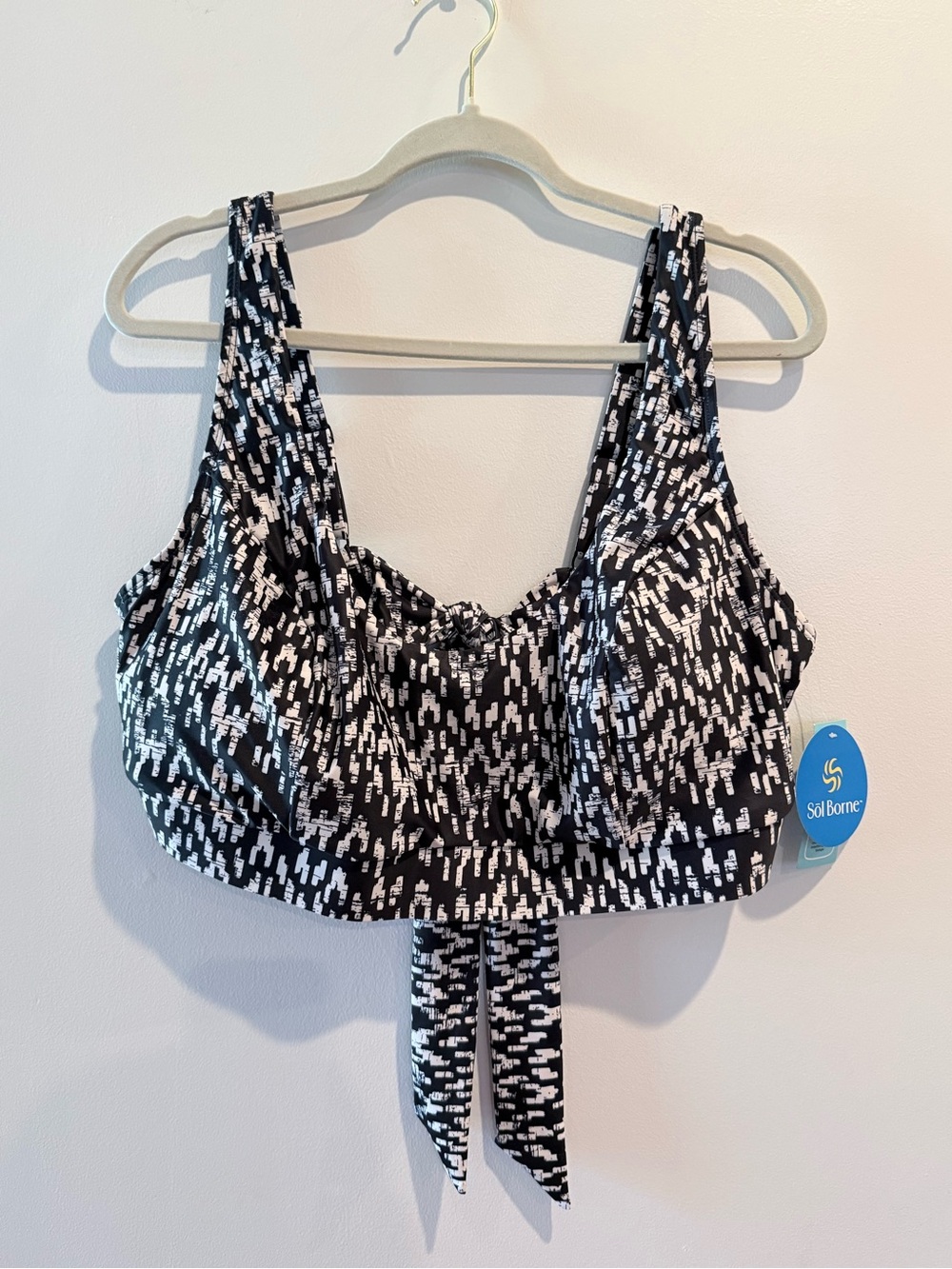 Black & White Tie-Back Swimsuit Top